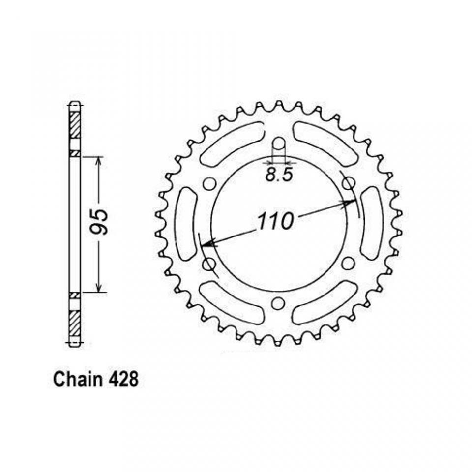 Couronne transmission Sifam pour moto Cagiva 125 Aletta Rossa 1983 à 1987 Neuf