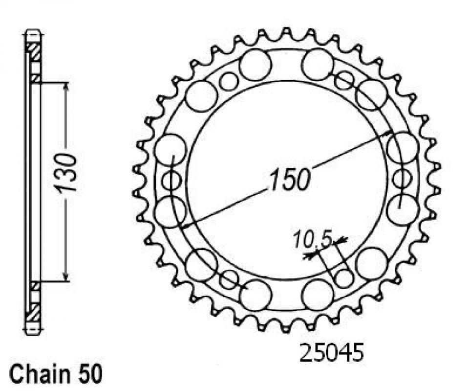 Couronne de transmission Sifam pour Moto Yamaha 750 Yzf Rr/Sp 1993 à 1999 43 dents pas 530 Neuf