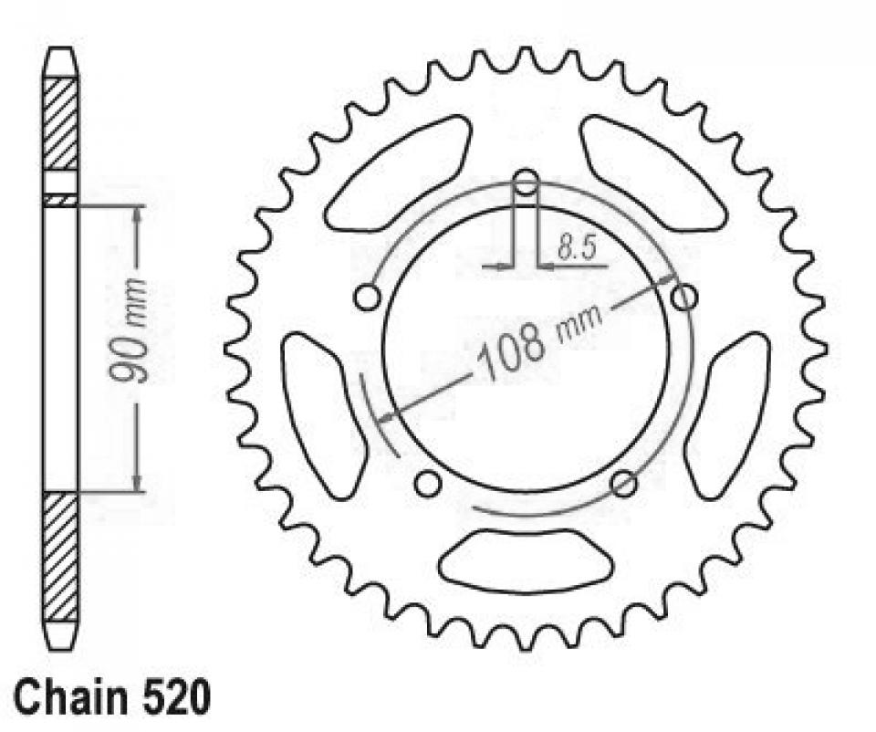 Couronne de transmission Sifam pour Moto MZ 660 Skorpion Sport/Cup 1995 à 2001 Neuf