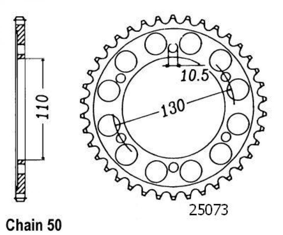 Couronne de transmission Sifam pour Moto Suzuki 1000 Gsx-R 2009 à 2014 42 dents pas 530 Neuf