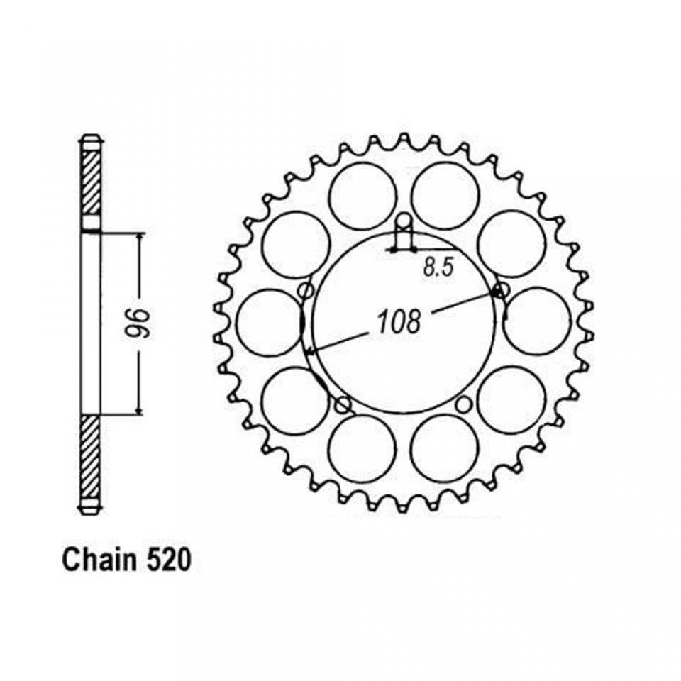 Couronne transmission Sifam pour moto Aprilia 125 Tuareg Wind 1990 à 1992 Neuf