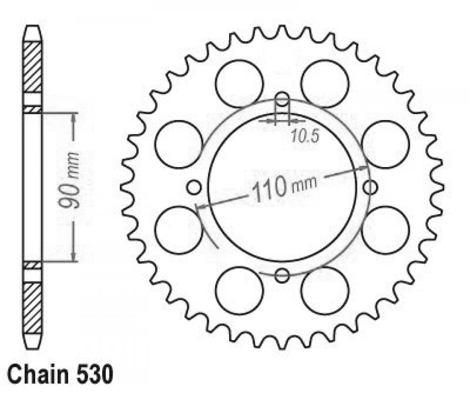 Couronne de transmission Sifam pour Moto Yamaha 400 Xs Se Us 1982 Neuf