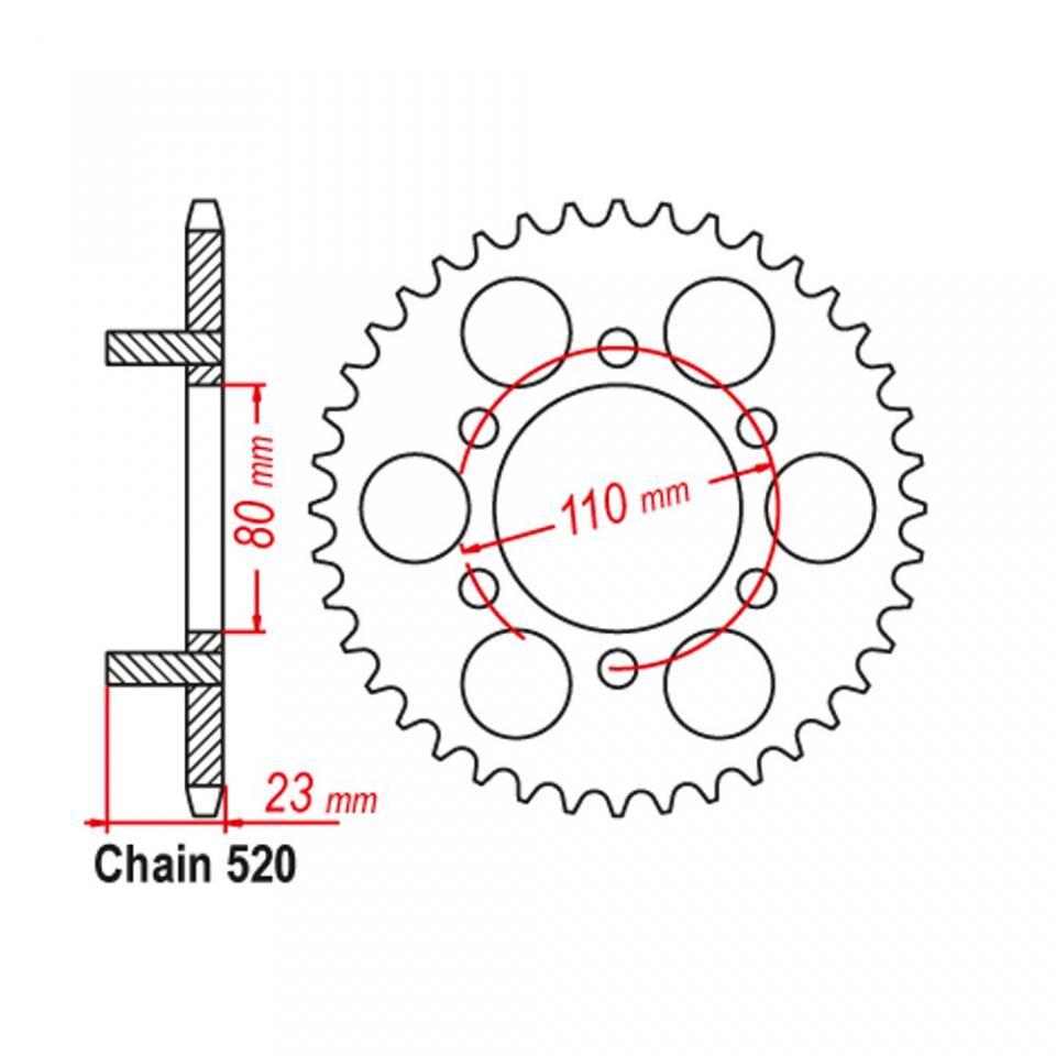 Couronne transmission Sifam pour moto Aprilia 125 AF1 Futura 1990 à 1993 38 dts P520