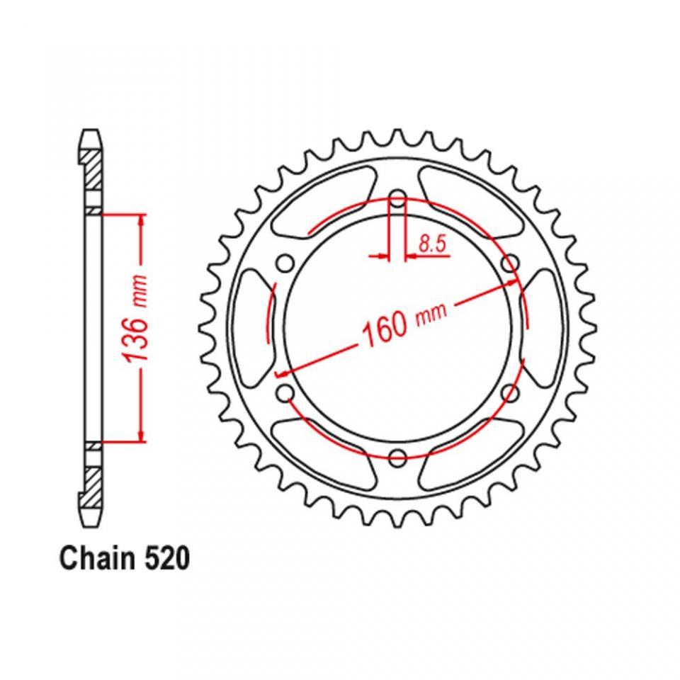Couronne transmission Sifam pour moto Aprilia 650 Pegaso 2001 à 2004 46 dts P520