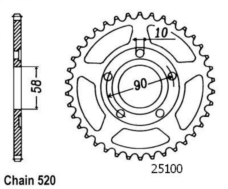 Couronne de transmission Sifam pour Moto Honda 125 Nsr R 1994 à 1999 Neuf