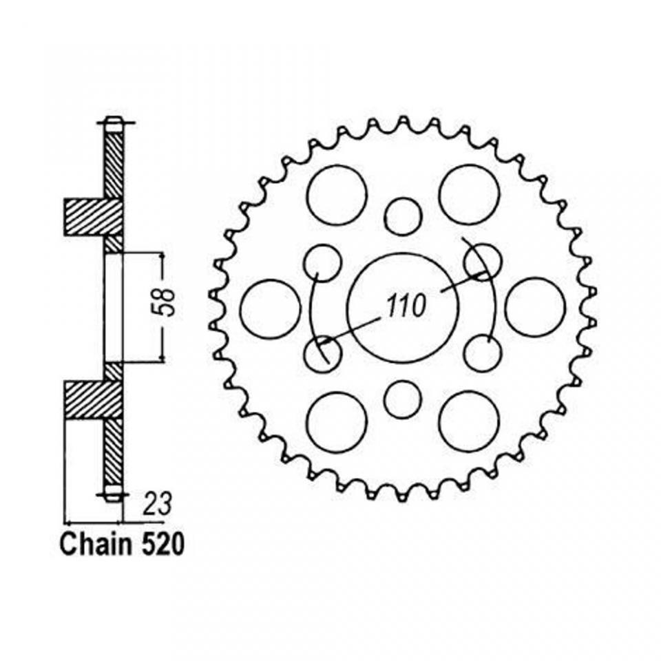 Couronne de transmission Sifam pour moto Aprilia 125 Red rose 1988 à 1995 41 dts P520