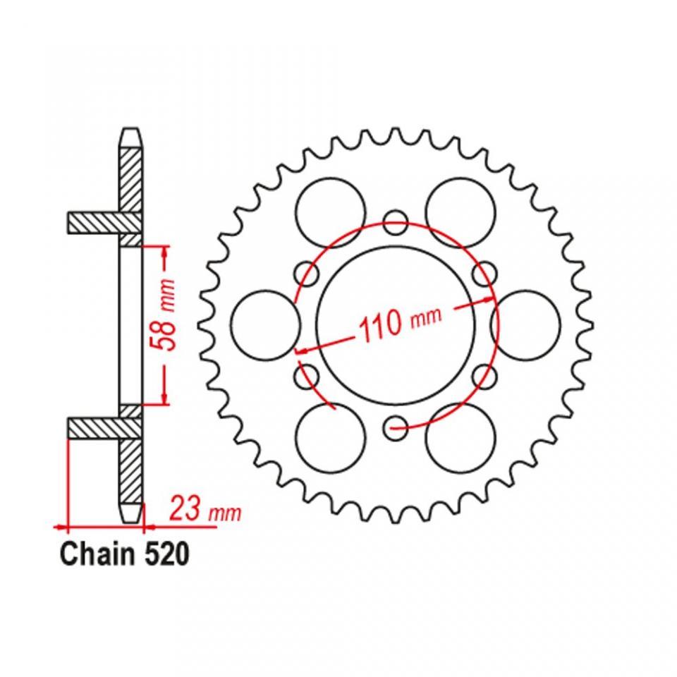 Couronne de transmission Sifam pour moto Aprilia 125 Red rose 1988 à 1995 41 dts P520