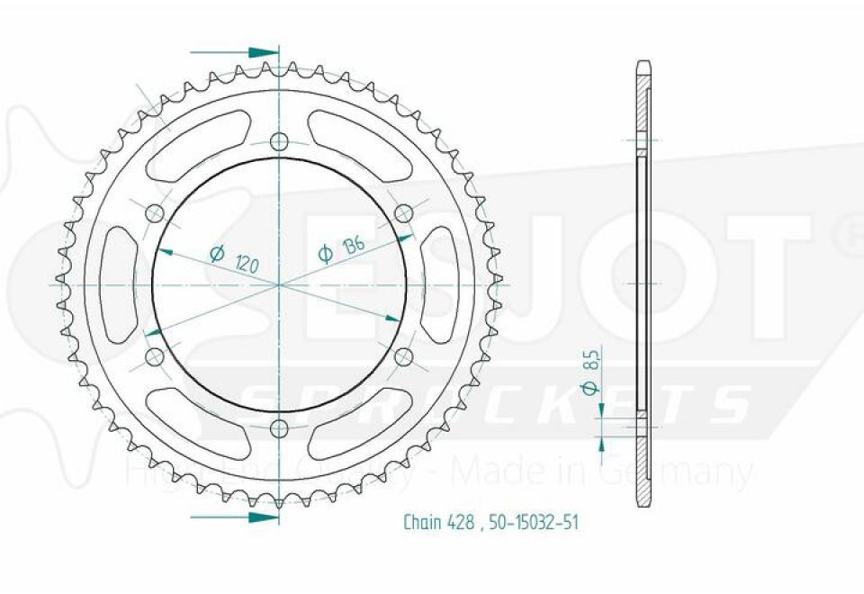 Couronne de transmission Sifam pour Moto Yamaha 125 TZR R BELGARDA 1991 à 1999 Neuf