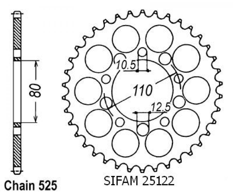 Couronne de transmission Sifam pour Moto Honda 750 XRV Africa twin 1990 à 1992 Neuf