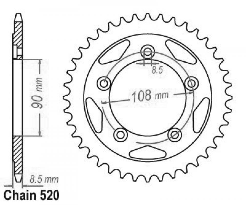 Couronne de transmission Sifam pour Moto Ducati 750 Sport 1988 à 1990 Neuf