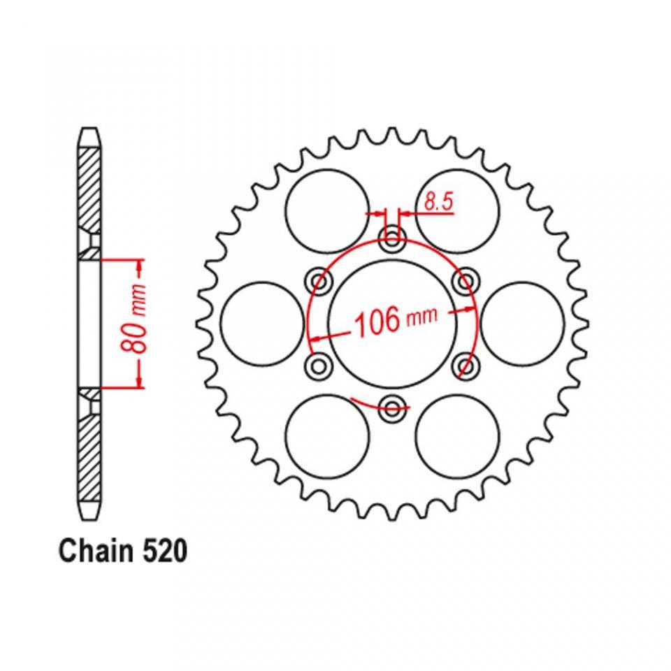 Couronne transmission Sifam pour moto Aprilia 125 RX R 1990 à 1995 49 dts P520