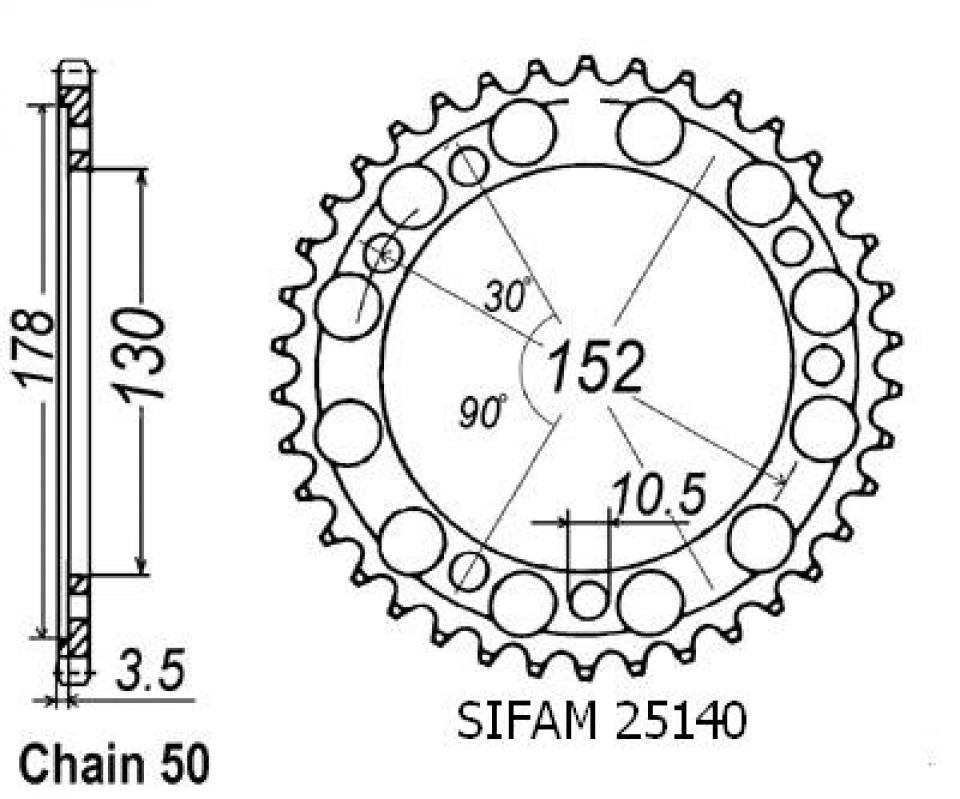 Couronne de transmission Sifam pour Moto Cagiva 900 Gran Canyon 1998 à 2000 Neuf