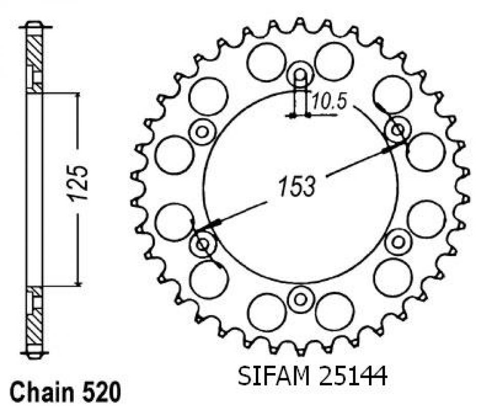Couronne de transmission Sifam pour Moto Neuf
