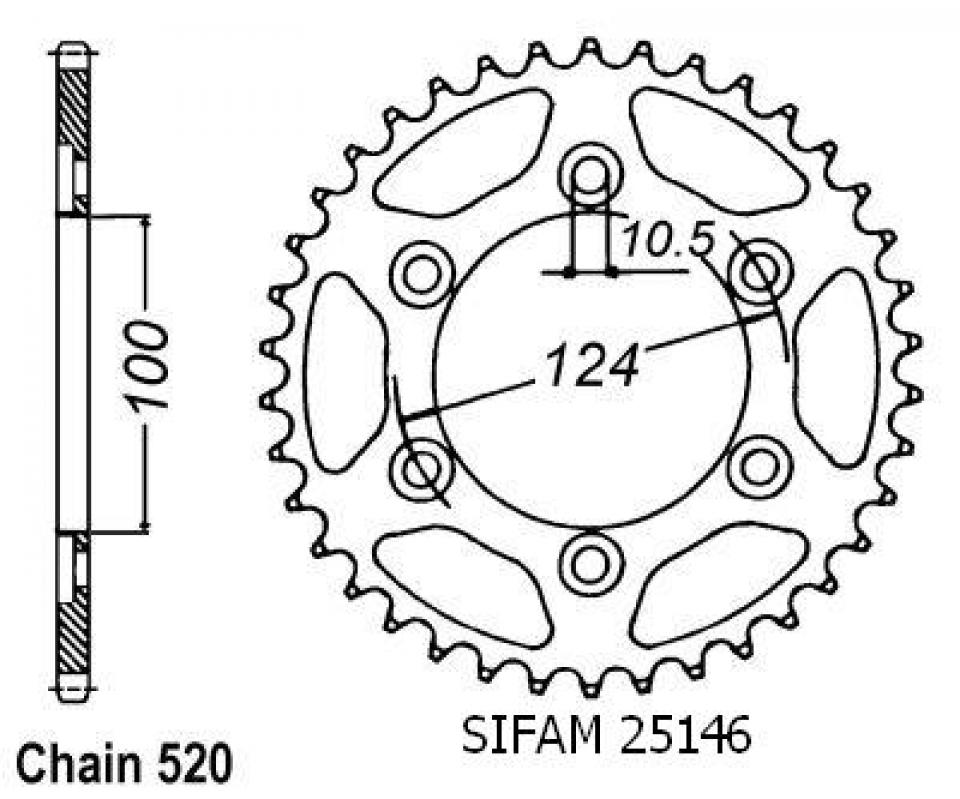 Couronne de transmission Sifam pour Moto Ducati 750 Supersport Ss 1991 à 1998 Neuf