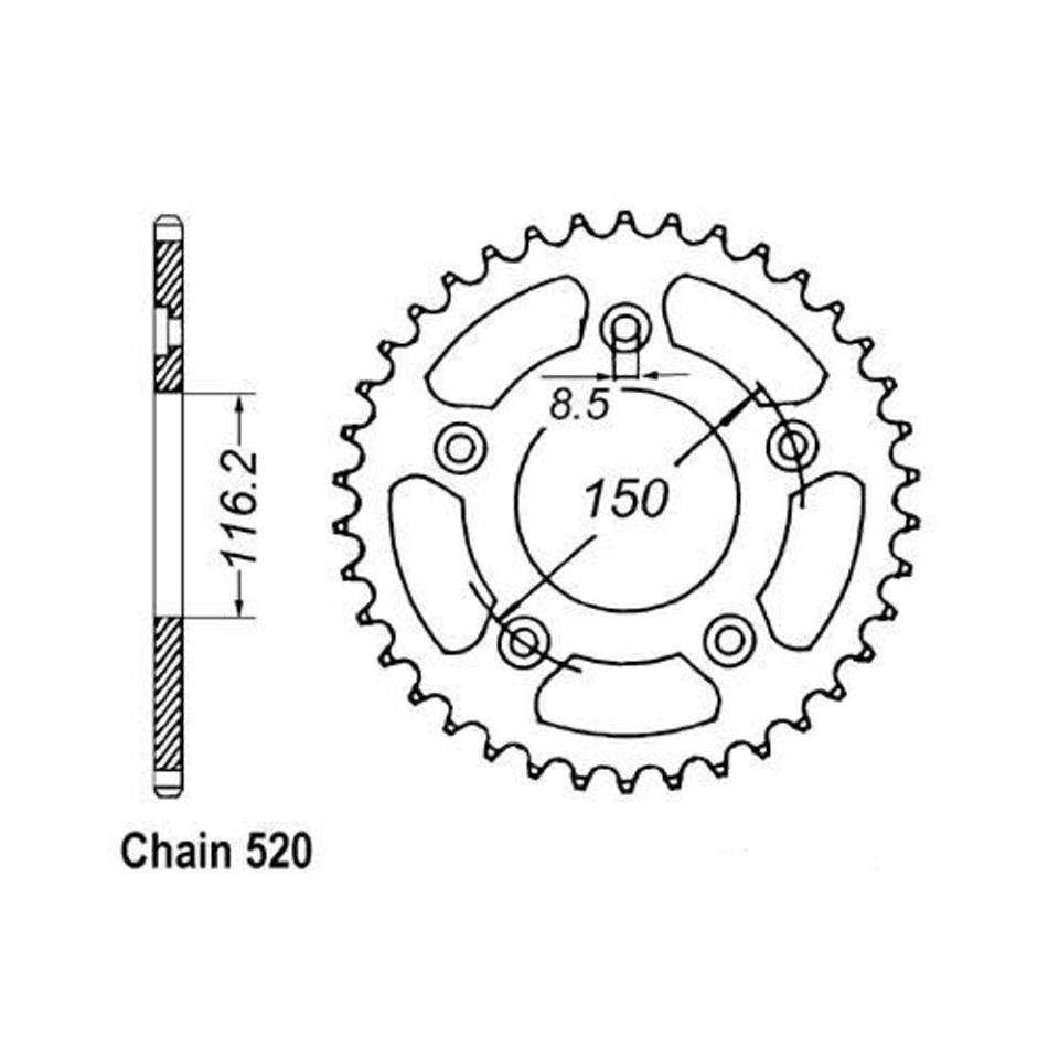 Couronne de transmission Sifam pour moto Aprilia 250 RS 1994 à 2004 42 dts P520