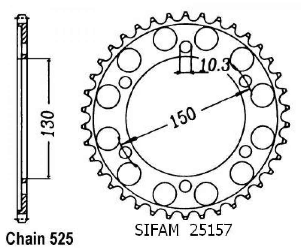 Couronne de transmission Sifam pour Moto Yamaha 850 TRX 1996 à 1999 Neuf