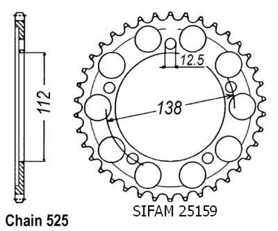 Couronne de transmission Sifam pour Moto Neuf