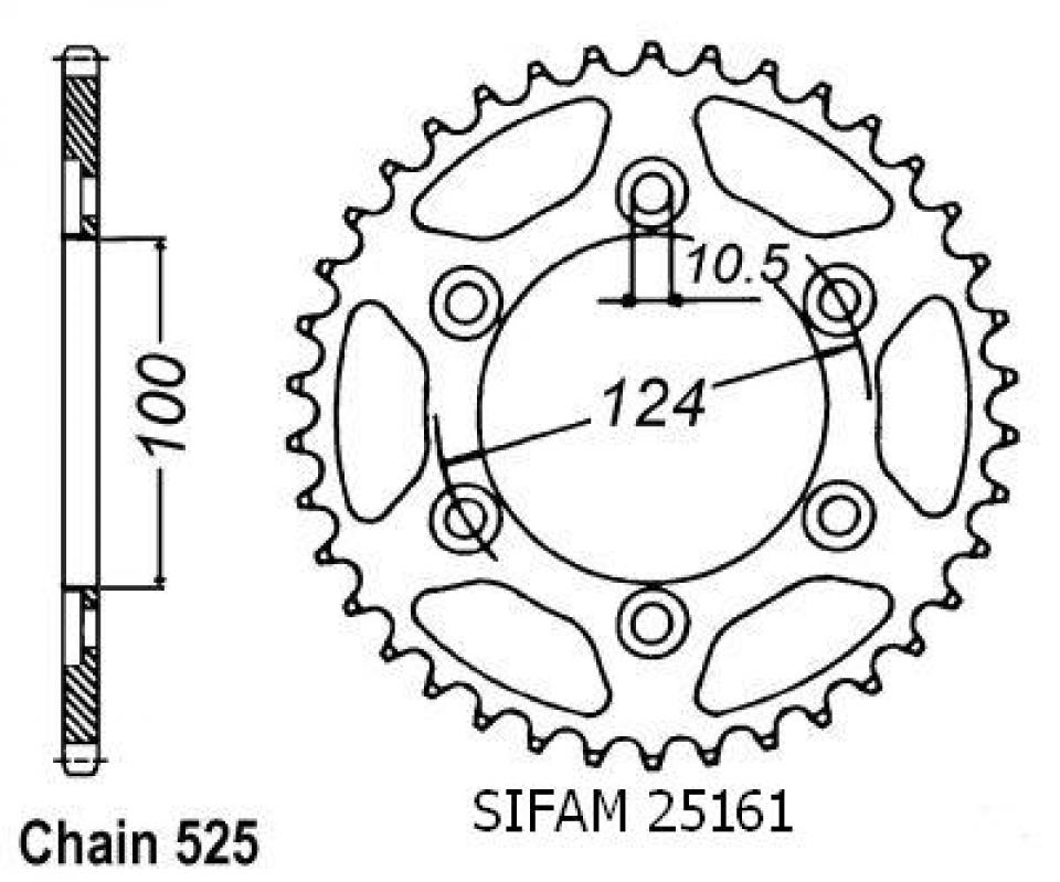 Couronne de transmission Sifam pour Moto Ducati 916 Monster S4 2000 à 2003 Neuf