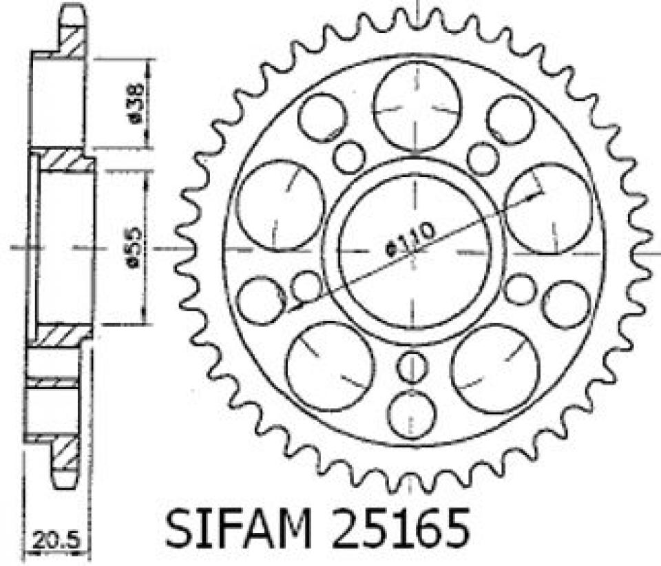 Couronne de transmission Sifam pour Moto Ducati 916 STRADA MONOPOSTO 1994 à 1998 Neuf