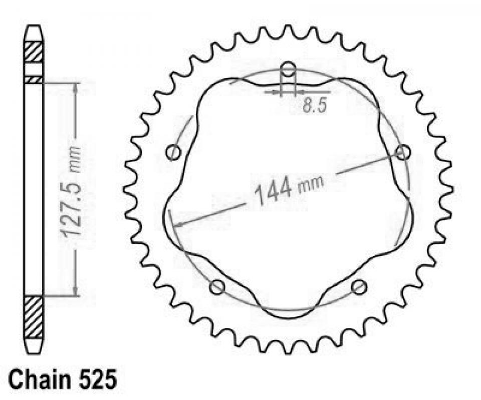 Couronne de transmission Sifam pour Moto Ducati 821 Hypermotard Sp 2013 à 2016 Neuf