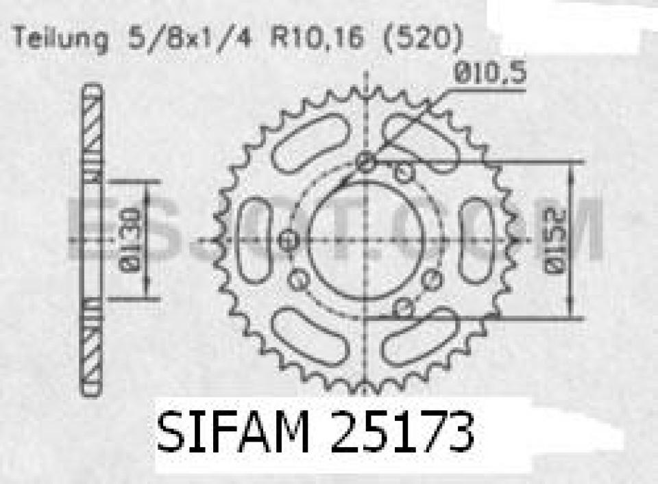 Couronne transmission Sifam pour moto Cagiva 600 Canyon 1996 à 1999 45 dts P520