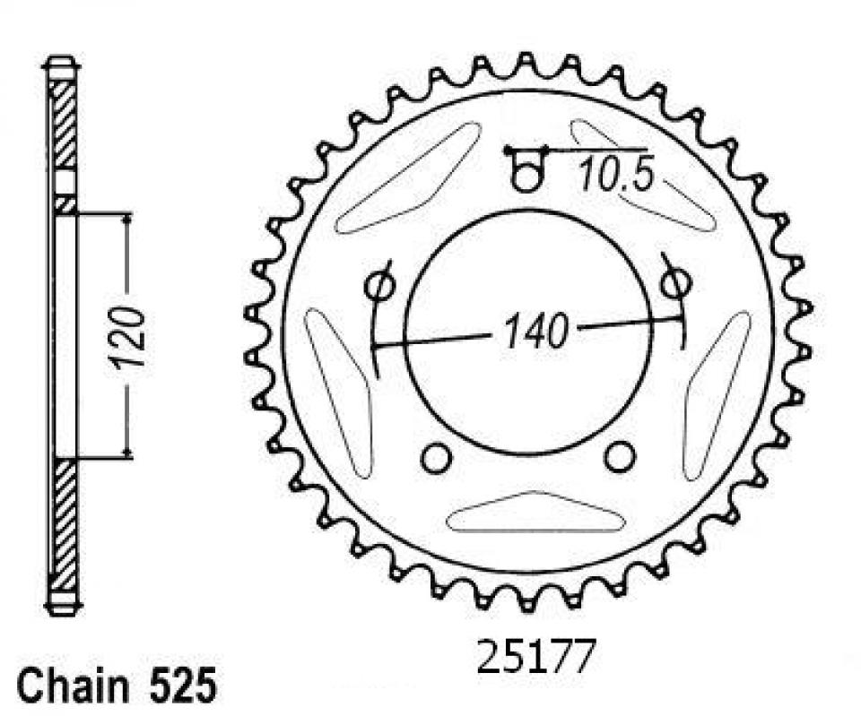 Couronne de transmission Sifam pour Moto Triumph 865 America Lt 2014 à 2017 Neuf