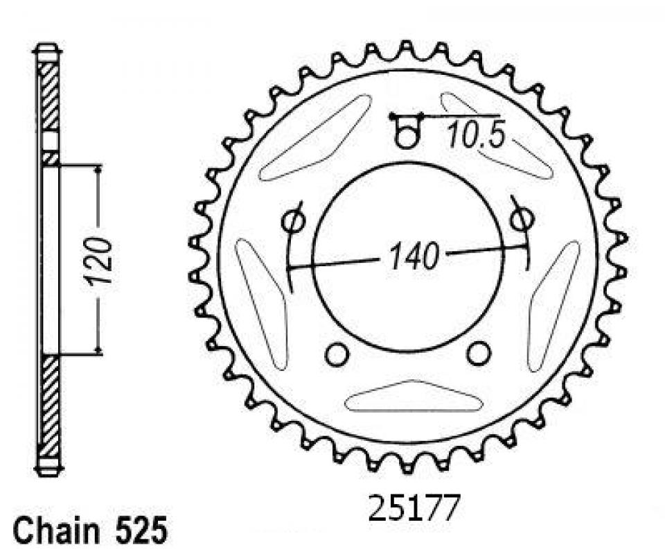 Couronne de transmission Sifam pour Moto Triumph 865 Bonneville T100 2006 à 2015 Neuf