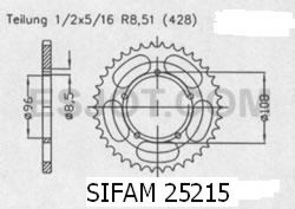 Couronne de transmission Sifam pour Moto MZ 125 SM 2001 à 2006 Neuf