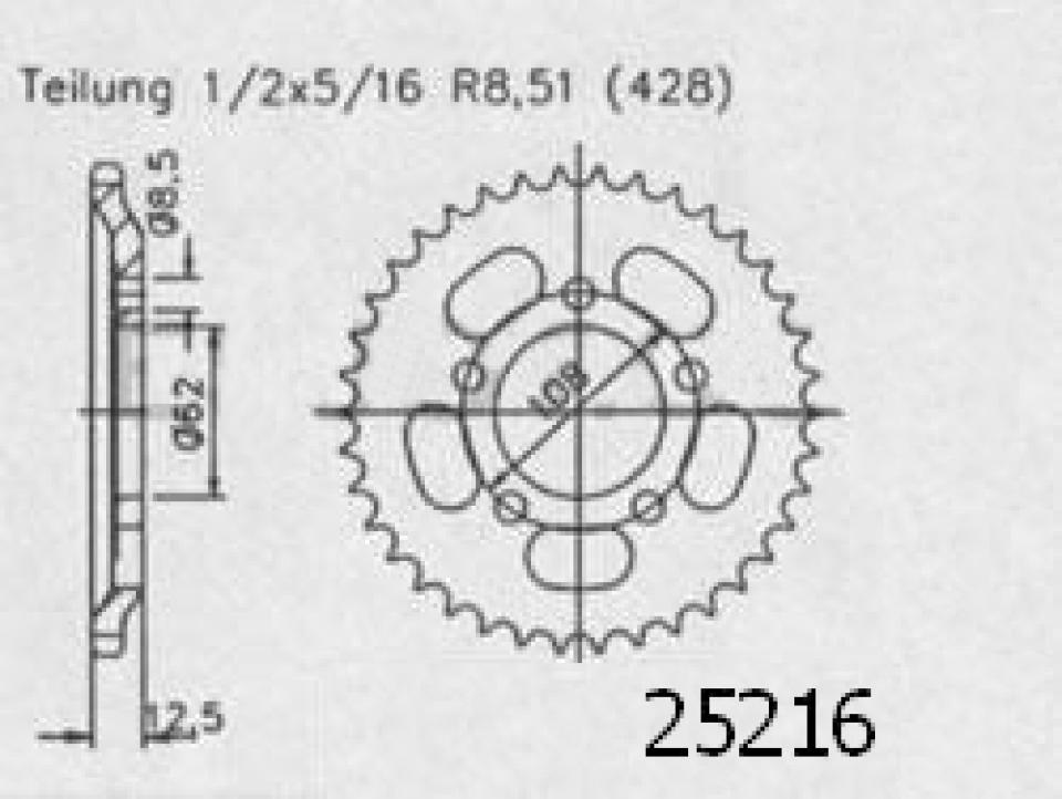 Couronne de transmission Sifam pour Moto MZ 125 RT 2000 à 2006 Neuf