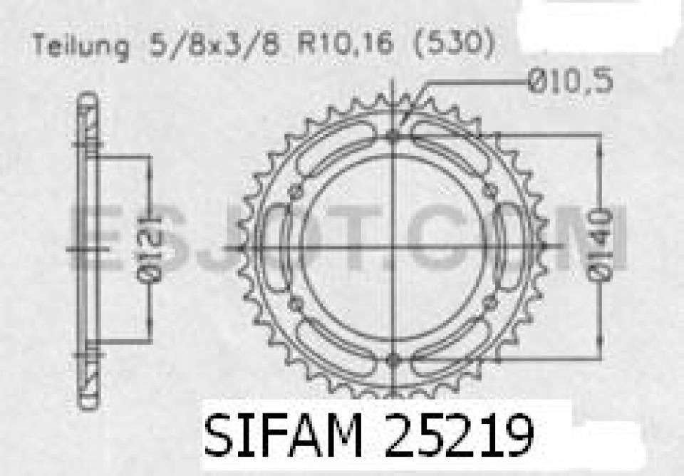 Couronne transmission Sifam pour moto Cagiva 1000 Raptor 2000 à 2006 40 dts P530