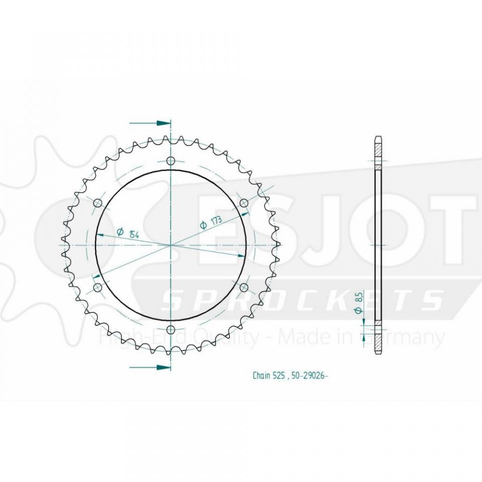 Couronne transmission Sifam pour moto Aprilia 1000 RST Futura 2001 à 2005 43 dts P525