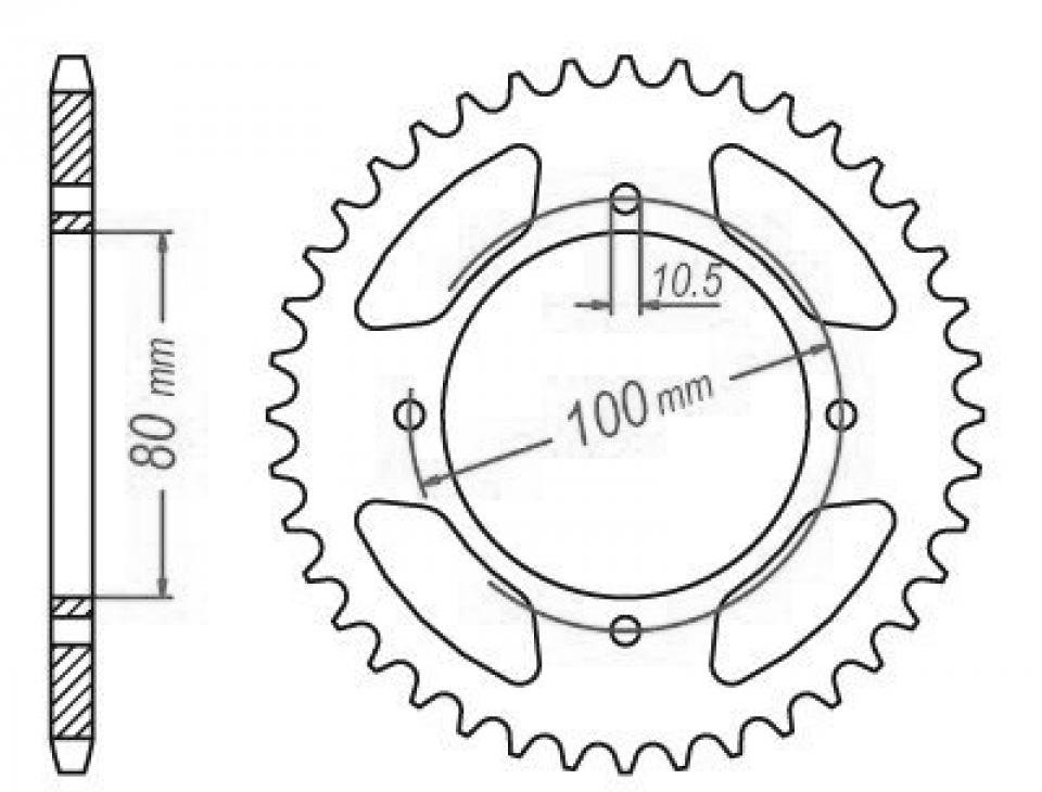 Couronne de transmission Esjot pour Moto Suzuki 125 GZ Marauder 1998 à 2011 45 dents pas 428 Neuf