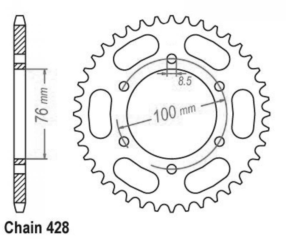 Couronne de transmission Esjot pour Moto Yamaha 125 YZF-R R3 2008 à 2019 Neuf