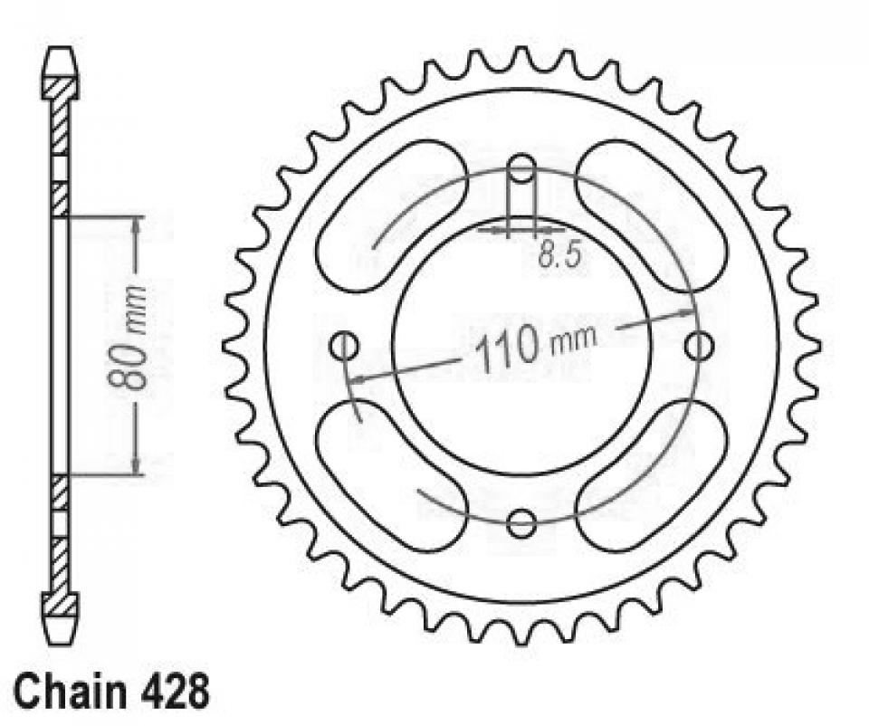 Couronne de transmission Esjot pour Moto Honda 125 CBF 2009 à 2017 Neuf