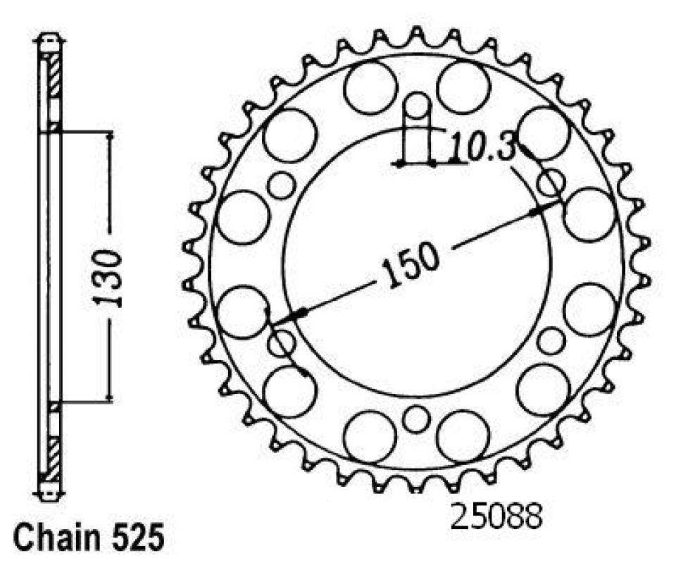 Couronne de transmission Esjot pour Moto Yamaha 900 TDM 2002 à 2007 42 dents pas 525 Neuf