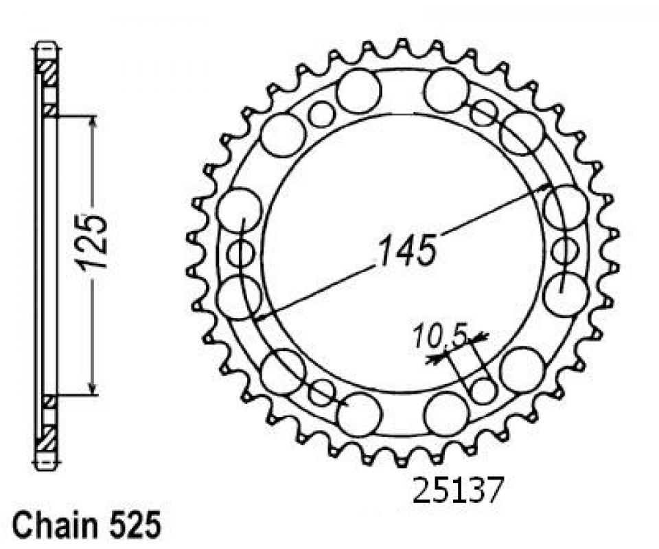 Couronne de transmission Esjot pour Moto Yamaha 850 TDM 1999 à 2002 43 dents pas 525 Neuf