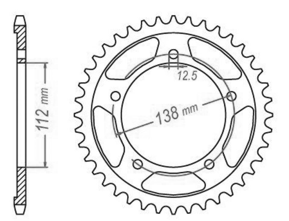 Couronne de transmission Esjot pour Moto Honda 650 Cb F Abs 2014 à 2018 Neuf