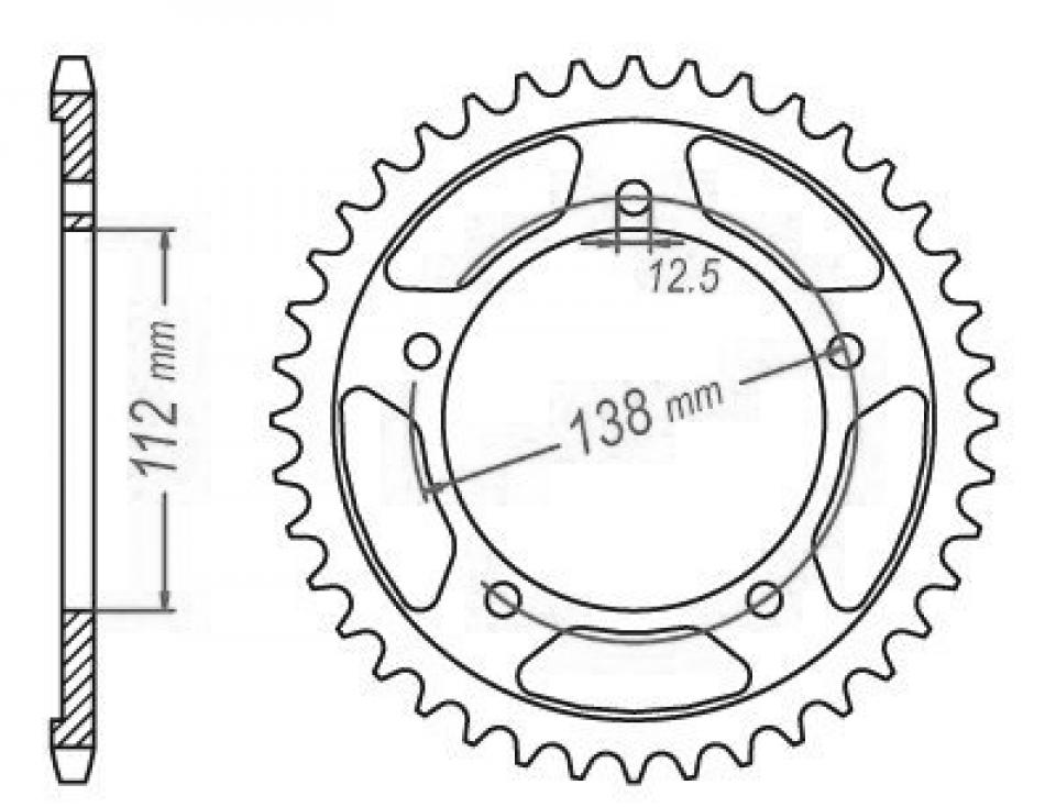 Couronne de transmission Esjot pour Moto Honda 650 Cb F Abs 2014 à 2018 Neuf