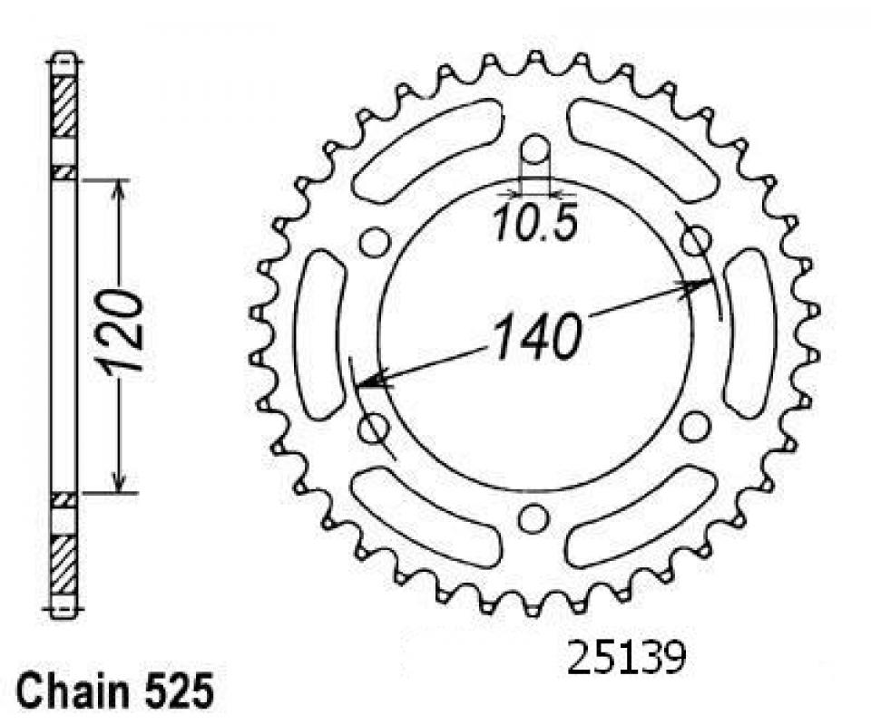 Couronne de transmission Esjot pour Moto Kawasaki 750 Zr-7 1999 à 2004 Neuf