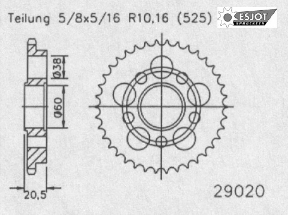 Couronne de transmission Esjot pour Moto Ducati 848 Streetfighter 2012 à 2016 Neuf