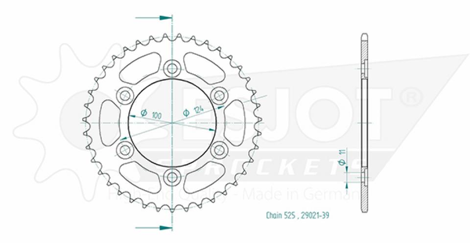 Couronne de transmission Esjot pour Moto Ducati 1000 Gt Sport Classic 2007 à 2010 Neuf