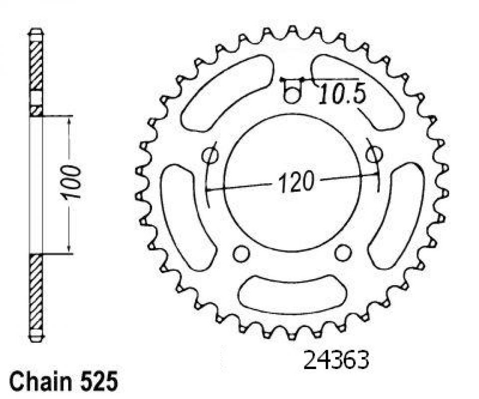 Couronne transmission Esjot pour moto Aprilia 1000 RSV 2001 à 2002 40 dts Neuf