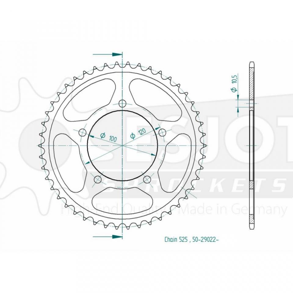 Couronne de transmission Esjot pour Moto Aprilia 1100 Tuono V4 Factory 2019 à 2023 Neuf