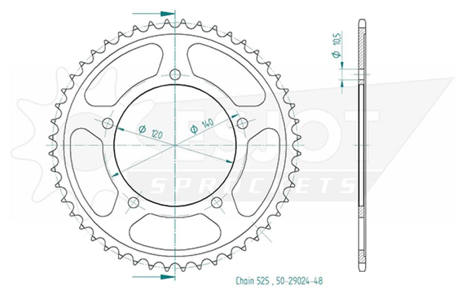 Couronne de transmission Esjot pour Moto Suzuki 600 GSR 2006 à 2012 Neuf