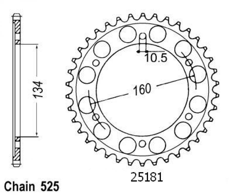 Couronne de transmission Esjot pour Moto Honda 600 Cbr Rr Abs 2009 à 2016 Neuf