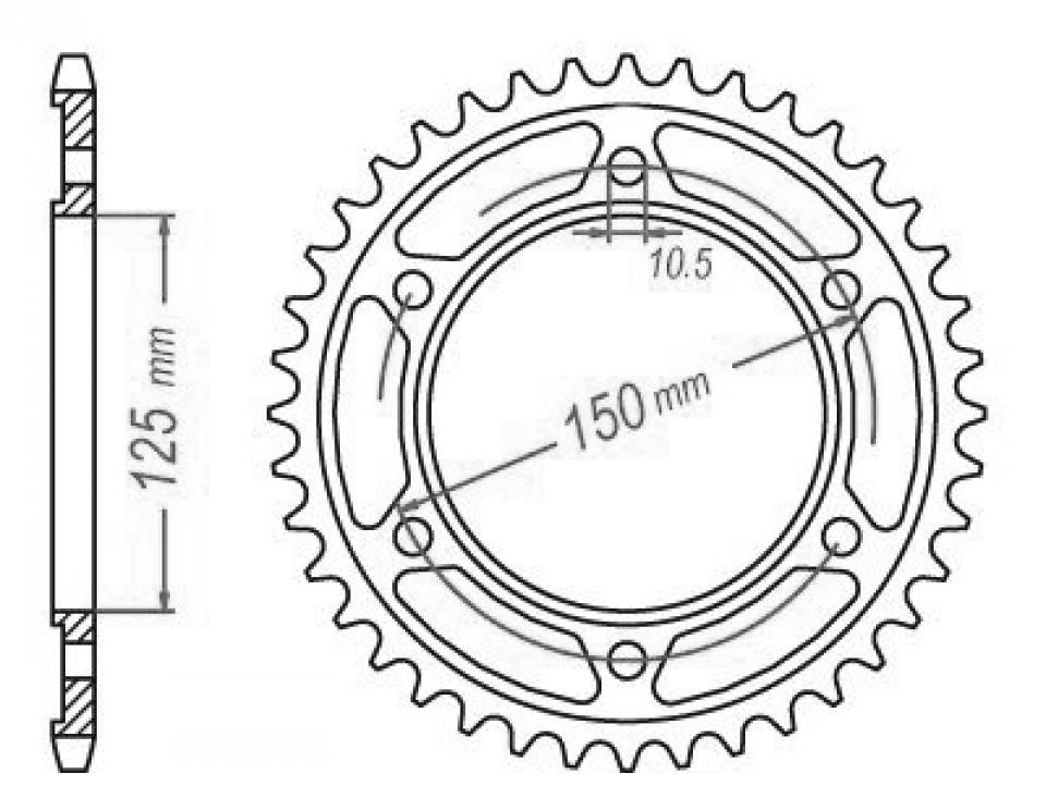 Couronne de transmission Esjot pour Moto KTM 1290 SUPER ADVENTURE R 2017 à 2023 42 dents pas 525 Ø125mm Neuf