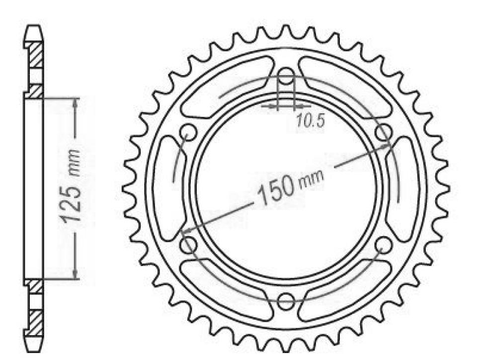 Couronne de transmission Esjot pour Moto KTM 1090 Adventure R 2017 à 2019 42 dents pas 525 Ø125mm Neuf