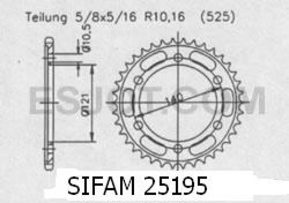 Couronne transmission Esjot pour moto Cagiva 650 V-Raptor 2001 à 2007 45dts P525