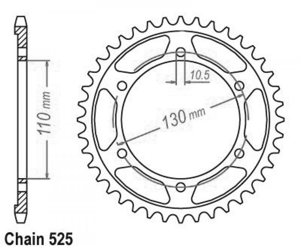 Couronne de transmission Esjot pour Moto Suzuki 600 Gsx-R 2011 à 2017 Neuf