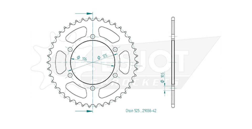 Couronne de transmission Esjot pour Moto Triumph 660 STREET TRIPLE S A2 2017 à 2020 Neuf